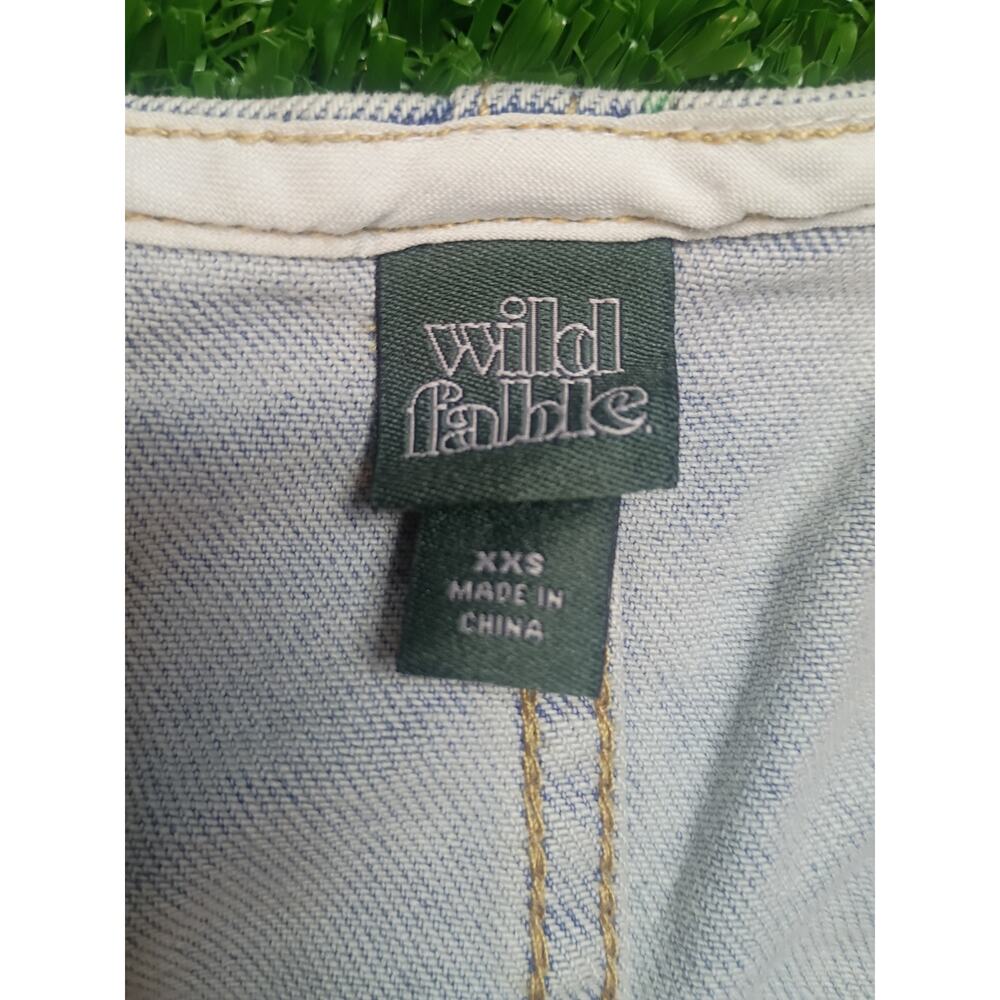 Wild Fable Light Wash Floral Denim Corset Top XXS - New With Tags - Picture 3 of 6
